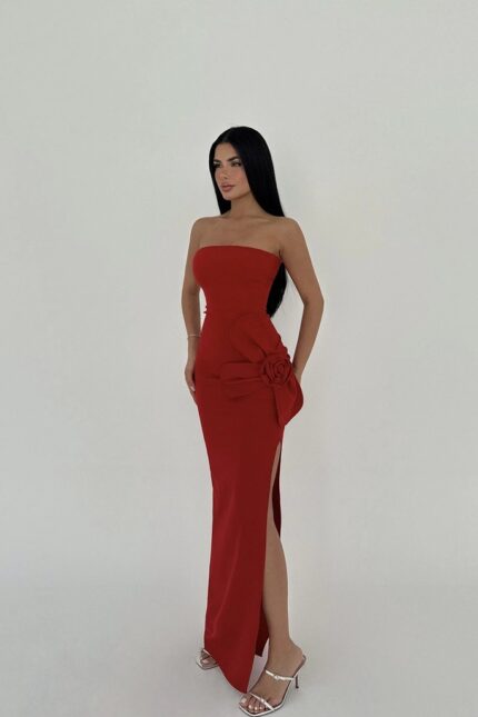 Fustan i Kuq pa Rripa Daysi ATE-2604