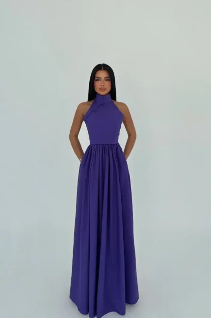 Purple Long Basic Long Dress ATE-2696