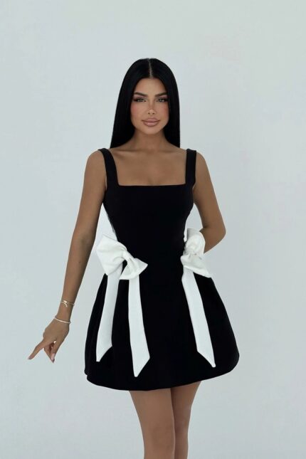 Black Bow Detailed Suspender Dress ATE-2718